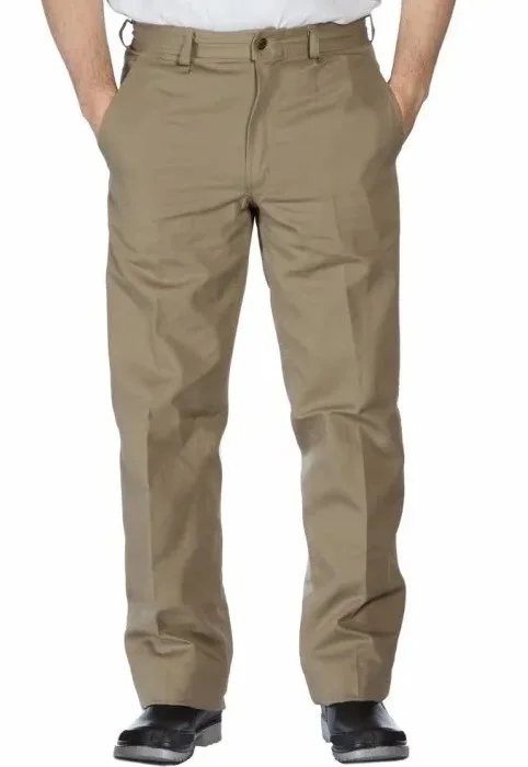 PANTALON CLASICO BEIGE GABARDINA 100% ALGODON